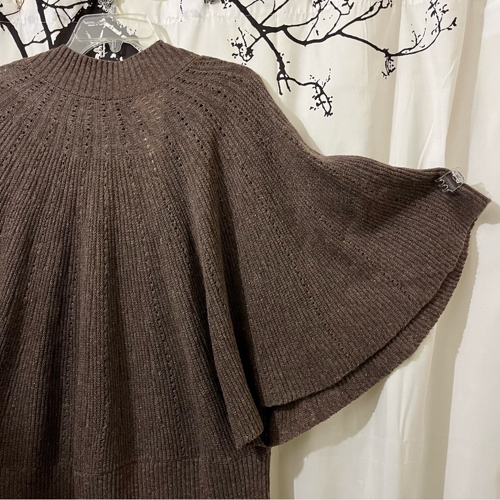 Moth Cardigan Sweater Wide Bell Sleeves 2 Button Closure Boho Festival Brown XL - Picture 11 of 12